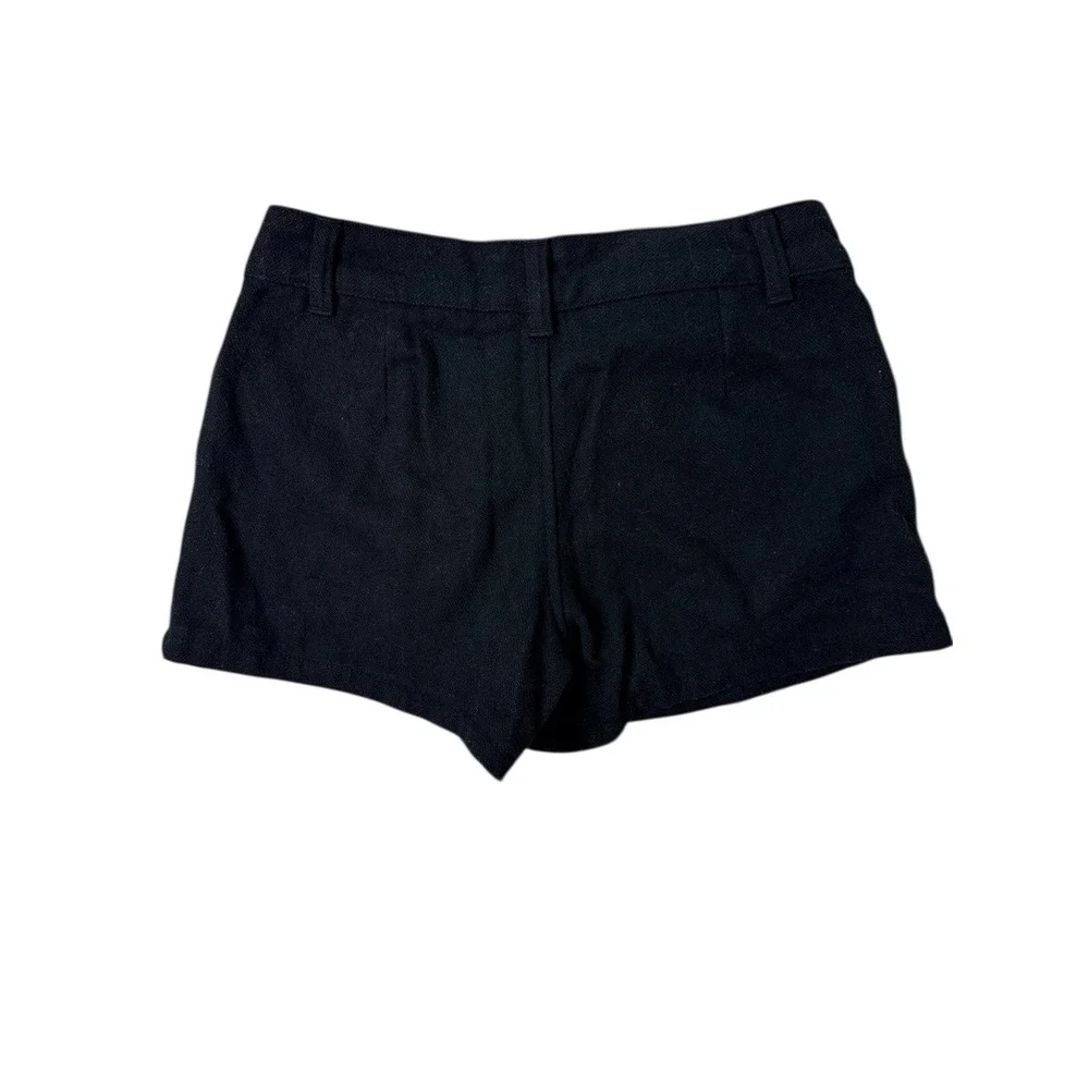Noname Made in Korea Black Wrap Front Skort Mini Skirt Shorts Sz M K-Fashion